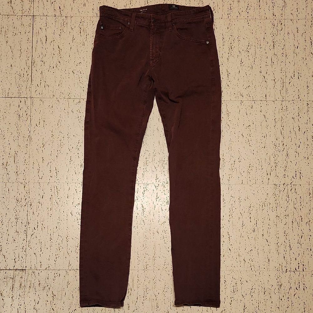 Adriano Goldschmied AG The Tellis Modern Slim Fit Burgendy Denim Jeans